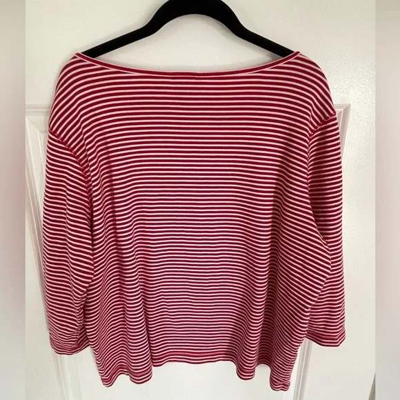Rafaella Striped Boatneck Top - Picture 3 of 6